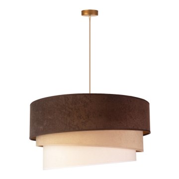 Duolla - Candeeiro suspenso DEVON 1xE27/40W/230V diâmetro 45 cm castanho/bege