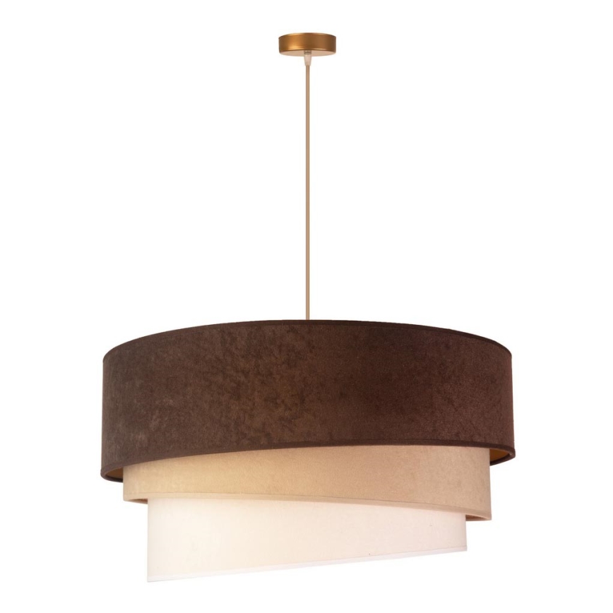 Duolla - Candeeiro suspenso DEVON 1xE27/40W/230V diâmetro 45 cm castanho/bege