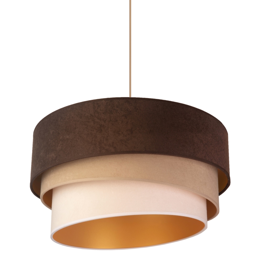 Duolla - Candeeiro suspenso DEVON 1xE27/40W/230V diâmetro 45 cm castanho/bege