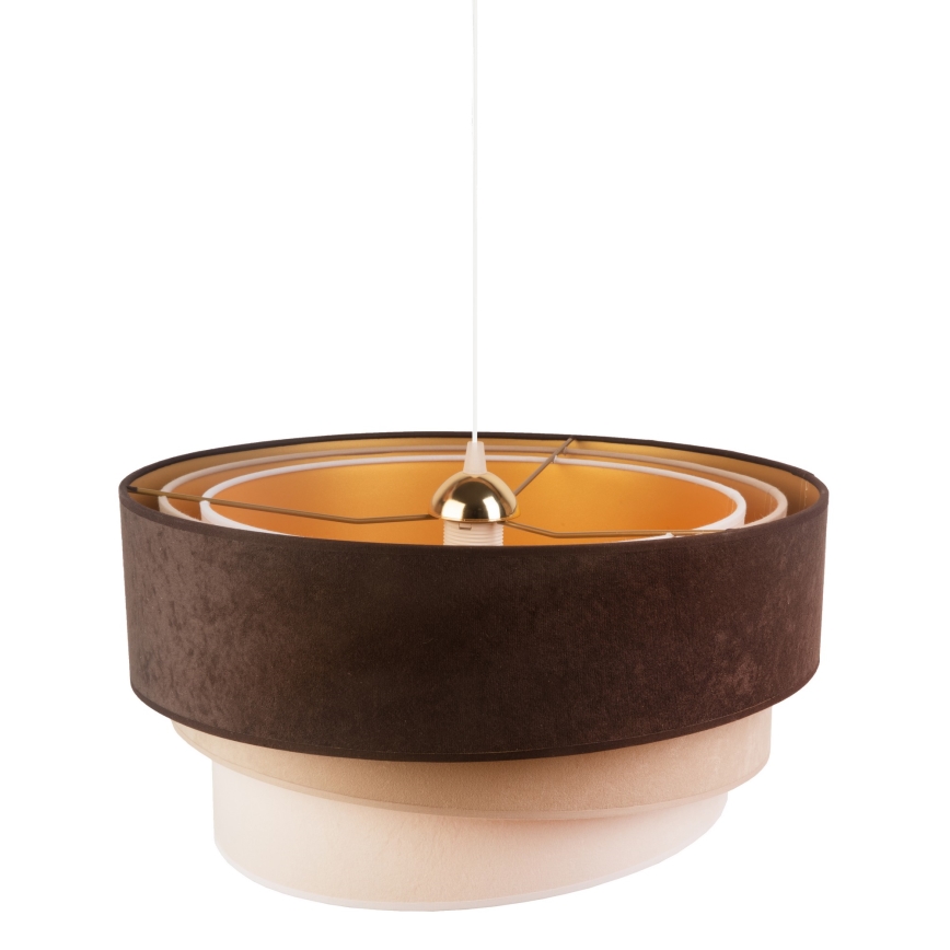Duolla - Candeeiro suspenso DEVON 1xE27/40W/230V diâmetro 45 cm castanho/bege