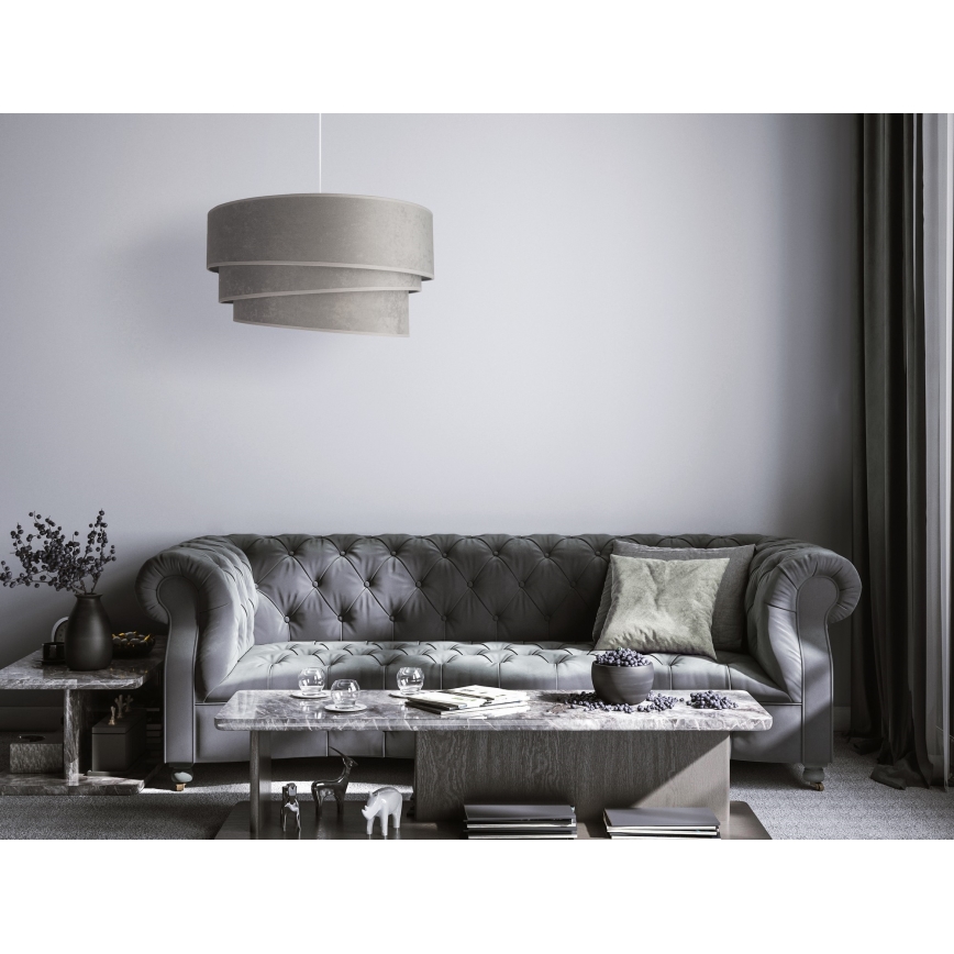 Duolla - Candeeiro suspenso DEVON 1xE27/40W/230V diâmetro 45 cm cinzento