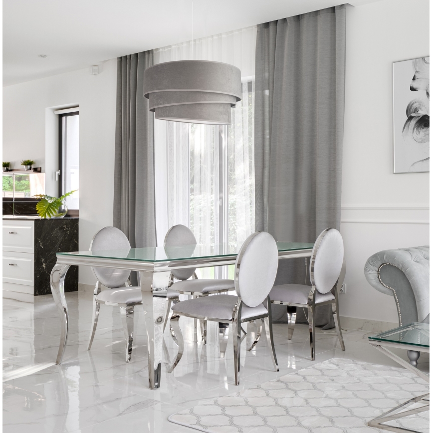 Duolla - Candeeiro suspenso DEVON 1xE27/40W/230V diâmetro 45 cm cinzento