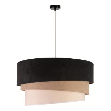 Duolla - Candeeiro suspenso DEVON 1xE27/40W/230V diâmetro 45 cm preto/bege