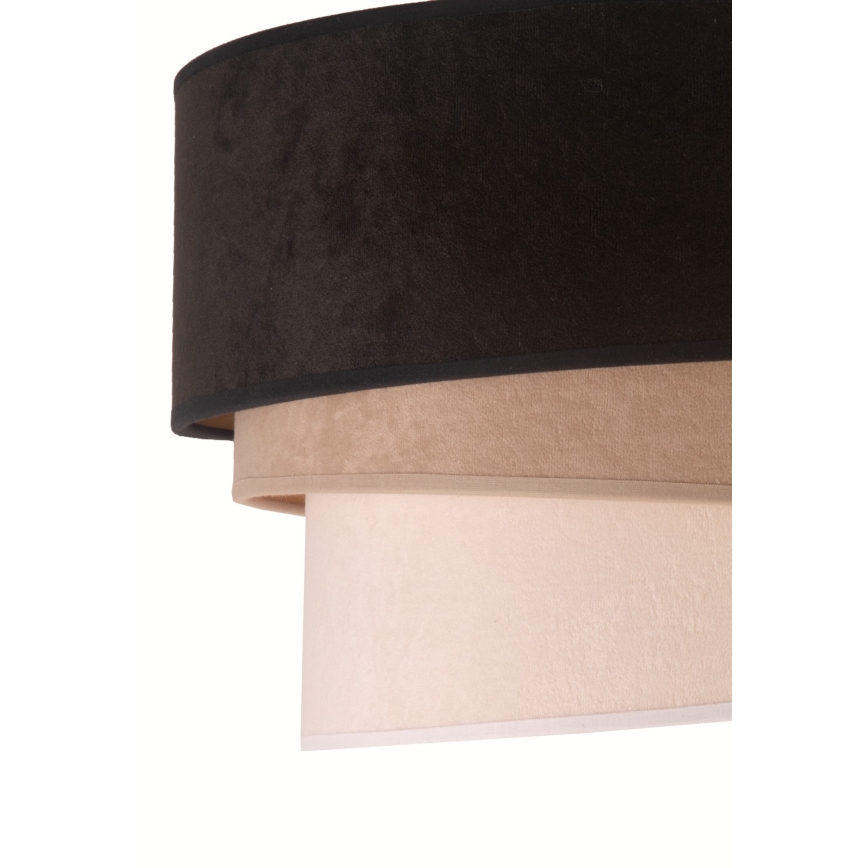 Duolla - Candeeiro suspenso DEVON 1xE27/40W/230V diâmetro 45 cm preto/bege