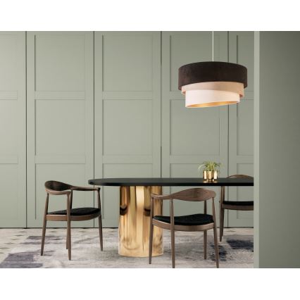 Duolla - Candeeiro suspenso DEVON 1xE27/40W/230V diâmetro 45 cm preto/bege
