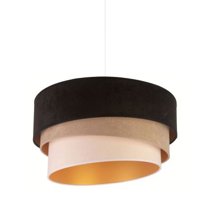 Duolla - Candeeiro suspenso DEVON 1xE27/40W/230V diâmetro 45 cm preto/bege