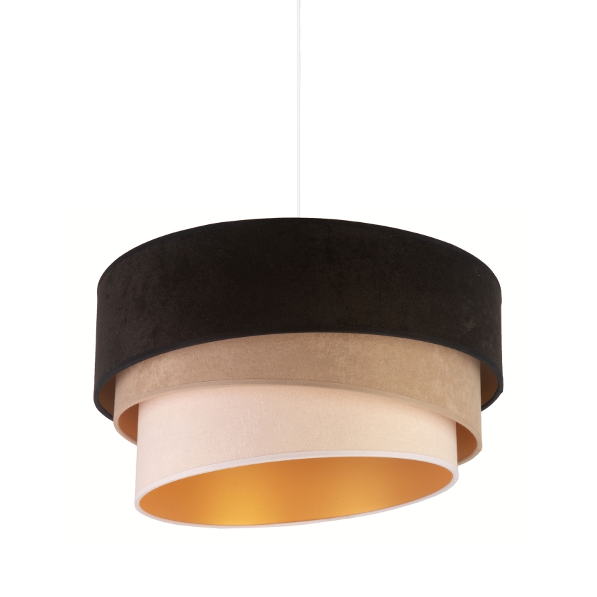 Duolla - Candeeiro suspenso DEVON 1xE27/40W/230V diâmetro 45 cm preto/bege