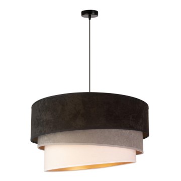 Duolla - Candeeiro suspenso DEVON 1xE27/40W/230V diâmetro 45 cm preto/cinzento/bege