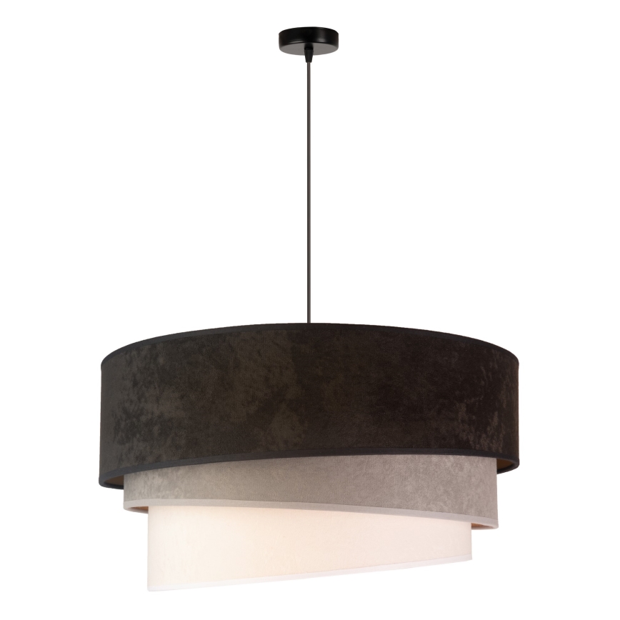 Duolla - Candeeiro suspenso DEVON 1xE27/40W/230V diâmetro 45 cm preto/cinzento/bege