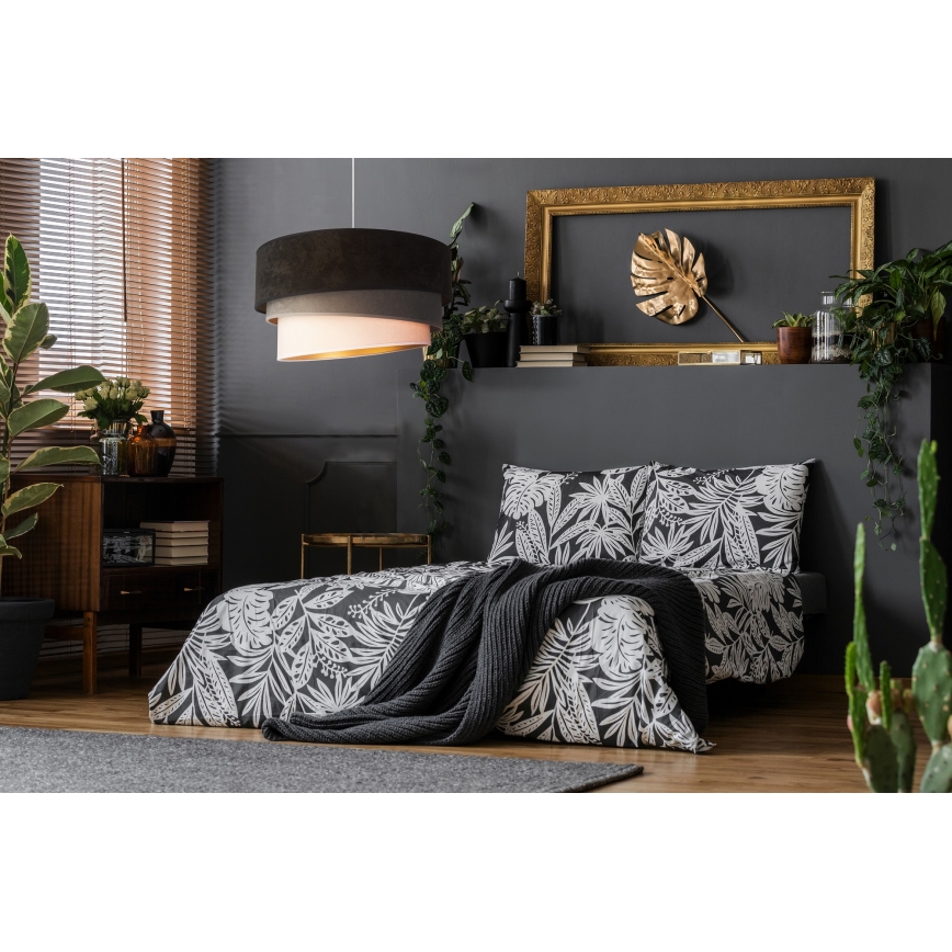 Duolla - Candeeiro suspenso DEVON 1xE27/40W/230V diâmetro 45 cm preto/cinzento/bege