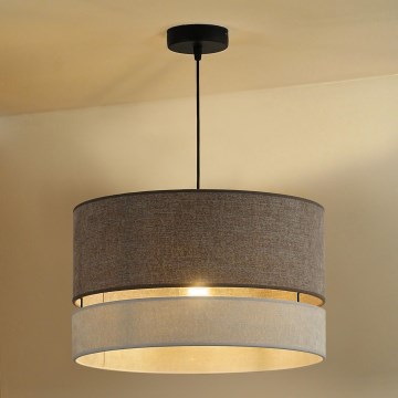 Duolla - Candeeiro suspenso DOUBLE 1xE27/15W/230V diâmetro 40 cm castanho/cinzento