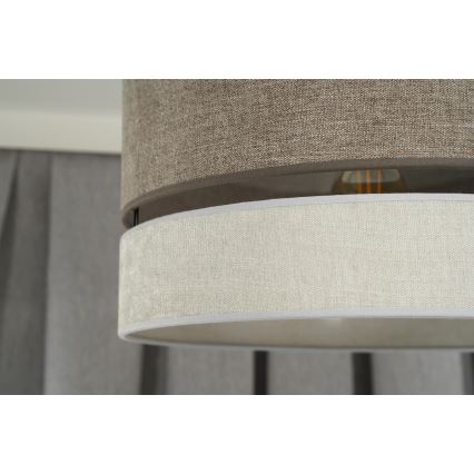 Duolla - Candeeiro suspenso DOUBLE 1xE27/15W/230V diâmetro 40 cm castanho/cinzento