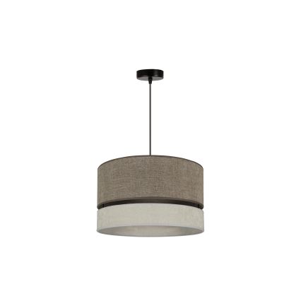 Duolla - Candeeiro suspenso DOUBLE 1xE27/15W/230V diâmetro 40 cm castanho/cinzento