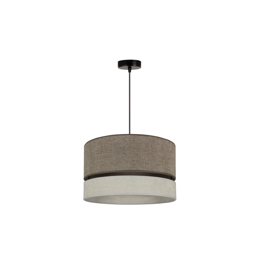 Duolla - Candeeiro suspenso DOUBLE 1xE27/15W/230V diâmetro 40 cm castanho/cinzento