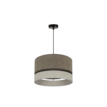 Duolla - Candeeiro suspenso DOUBLE 1xE27/15W/230V diâmetro 40 cm castanho/cinzento