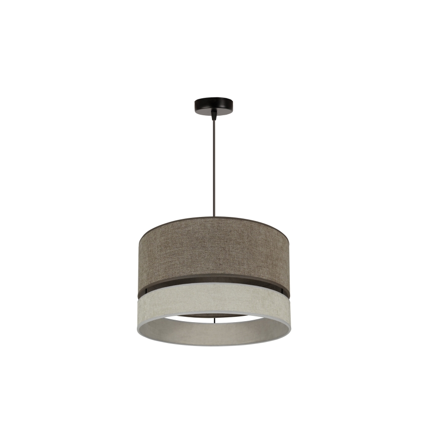 Duolla - Candeeiro suspenso DOUBLE 1xE27/15W/230V diâmetro 40 cm castanho/cinzento