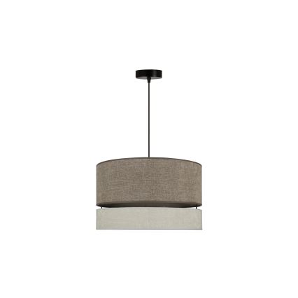 Duolla - Candeeiro suspenso DOUBLE 1xE27/15W/230V diâmetro 40 cm castanho/cinzento