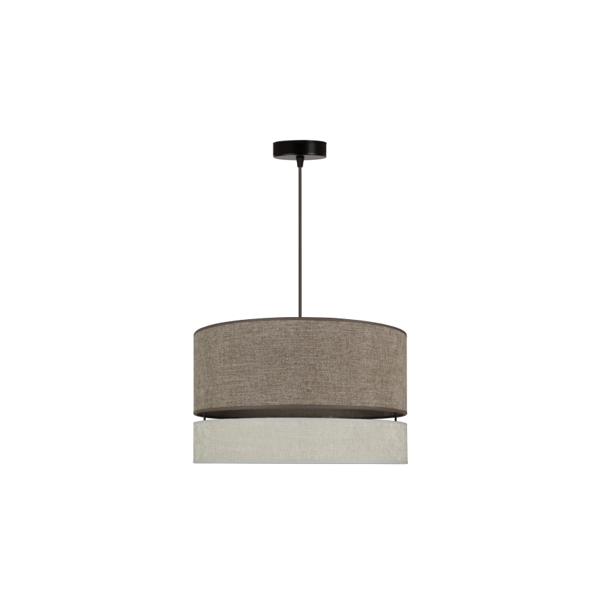 Duolla - Candeeiro suspenso DOUBLE 1xE27/15W/230V diâmetro 40 cm castanho/cinzento