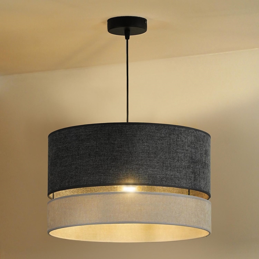 Duolla - Candeeiro suspenso DOUBLE 1xE27/15W/230V diâmetro 40 cm cinzento