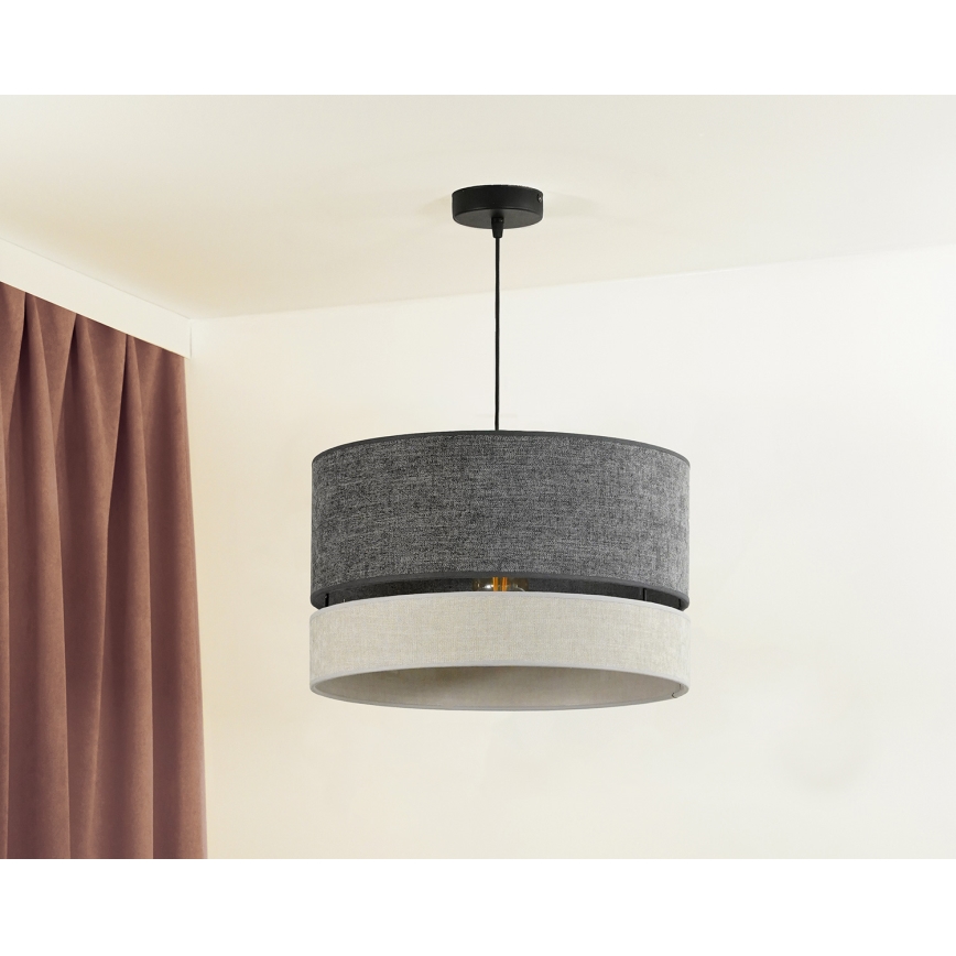 Duolla - Candeeiro suspenso DOUBLE 1xE27/15W/230V diâmetro 40 cm cinzento