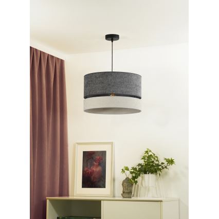Duolla - Candeeiro suspenso DOUBLE 1xE27/15W/230V diâmetro 40 cm cinzento