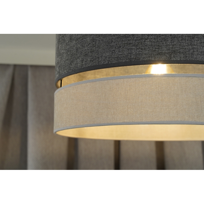 Duolla - Candeeiro suspenso DOUBLE 1xE27/15W/230V diâmetro 40 cm cinzento