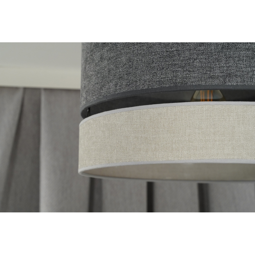 Duolla - Candeeiro suspenso DOUBLE 1xE27/15W/230V diâmetro 40 cm cinzento