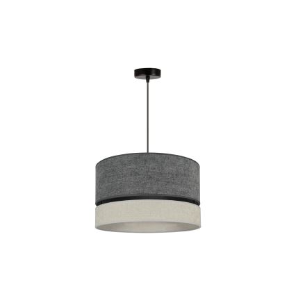 Duolla - Candeeiro suspenso DOUBLE 1xE27/15W/230V diâmetro 40 cm cinzento