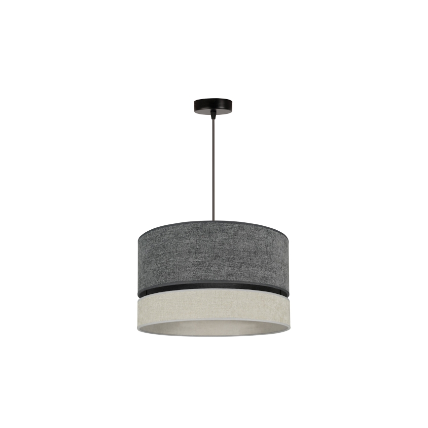 Duolla - Candeeiro suspenso DOUBLE 1xE27/15W/230V diâmetro 40 cm cinzento
