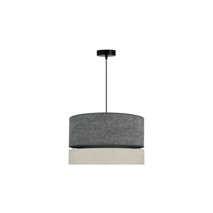 Duolla - Candeeiro suspenso DOUBLE 1xE27/15W/230V diâmetro 40 cm cinzento