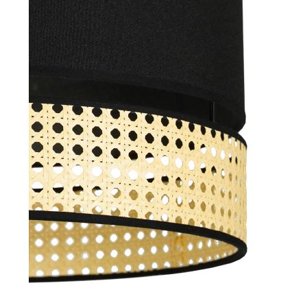 Duolla - Candeeiro suspenso DOUBLE RATTAN 1xE27/15W/230V diâmetro 40 cm preto/bege