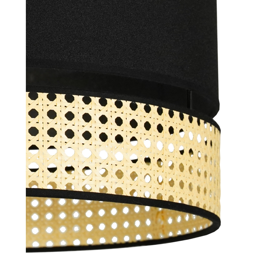 Duolla - Candeeiro suspenso DOUBLE RATTAN 1xE27/15W/230V diâmetro 40 cm preto/bege