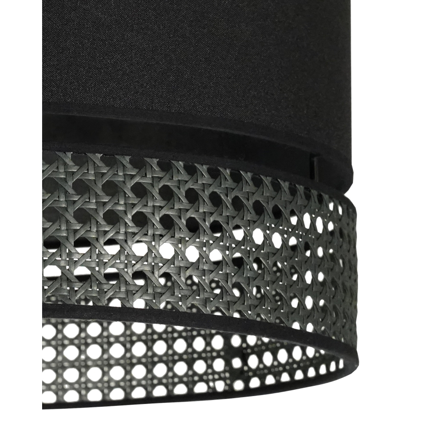 Duolla - Candeeiro suspenso DOUBLE RATTAN 1xE27/15W/230V diâmetro 40 cm preto