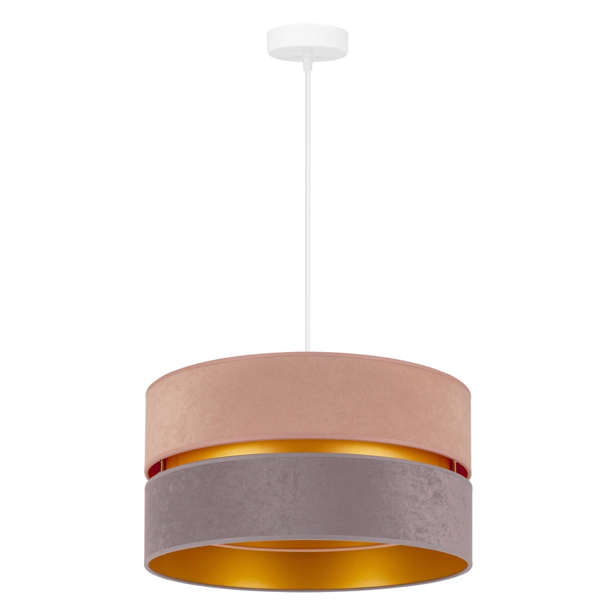 Duolla - Candeeiro suspenso DUO 1xE27/15W/230V diâmetro 40 cm bege e cinzento