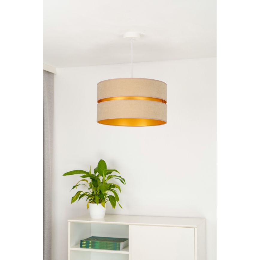 Duolla - Candeeiro suspenso DUO 1xE27/15W/230V diâmetro 40 cm bege