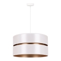 Duolla - Candeeiro suspenso DUO 1xE27/15W/230V diâmetro 40 cm branco/dourado