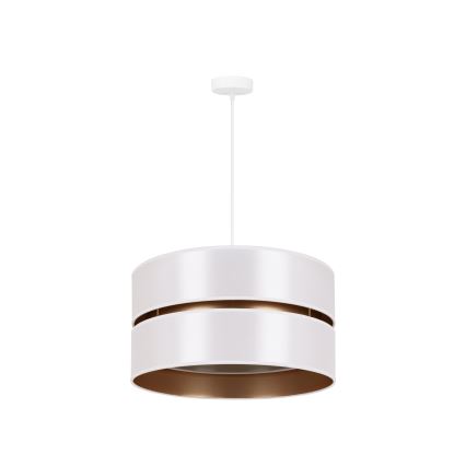 Duolla - Candeeiro suspenso DUO 1xE27/15W/230V diâmetro 40 cm branco/dourado