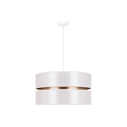 Duolla - Candeeiro suspenso DUO 1xE27/15W/230V diâmetro 40 cm branco/dourado