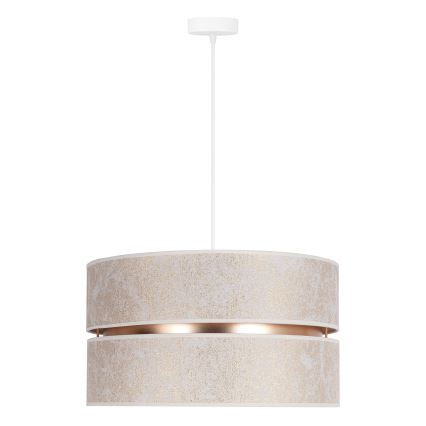 Duolla - Candeeiro suspenso DUO 1xE27/15W/230V diâmetro 40 cm branco/dourado