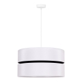 Duolla - Candeeiro suspenso DUO 1xE27/15W/230V diâmetro 40 cm branco/preto