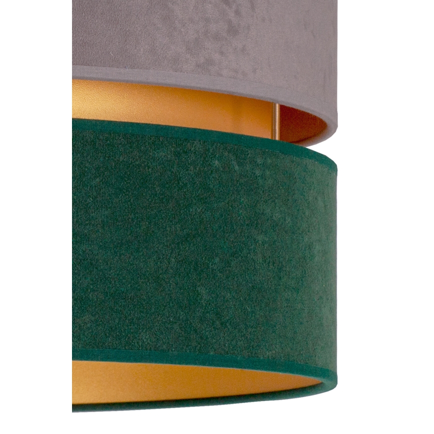 Duolla - Candeeiro suspenso DUO 1xE27/15W/230V diâmetro 40 cm cinzento/verde/dourado