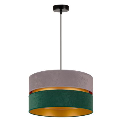 Duolla - Candeeiro suspenso DUO 1xE27/15W/230V diâmetro 40 cm cinzento/verde/dourado