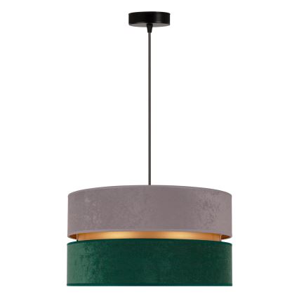 Duolla - Candeeiro suspenso DUO 1xE27/15W/230V diâmetro 40 cm cinzento/verde/dourado