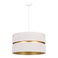 Duolla - Candeeiro suspenso DUO 1xE27/15W/230V diâmetro 40 cm creme/dourado