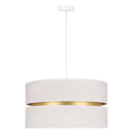 Duolla - Candeeiro suspenso DUO 1xE27/15W/230V diâmetro 40 cm creme/dourado