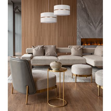 Duolla - Candeeiro suspenso DUO 1xE27/15W/230V diâmetro 40 cm creme/dourado