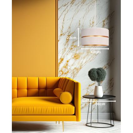 Duolla - Candeeiro suspenso DUO 1xE27/15W/230V diâmetro 40 cm creme/dourado