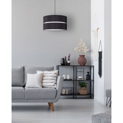 Duolla - Candeeiro suspenso DUO 1xE27/15W/230V diâmetro 40 cm preto/branco