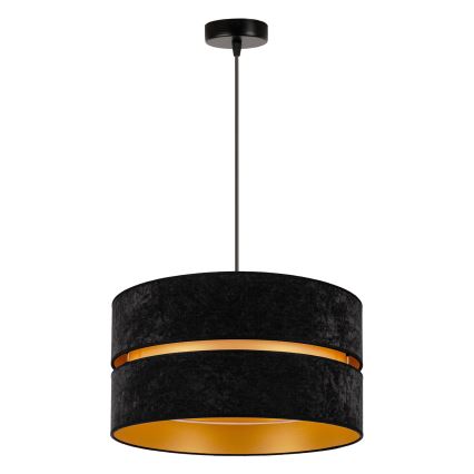 Duolla - Candeeiro suspenso DUO 1xE27/15W/230V diâmetro 40 cm preto/dourado