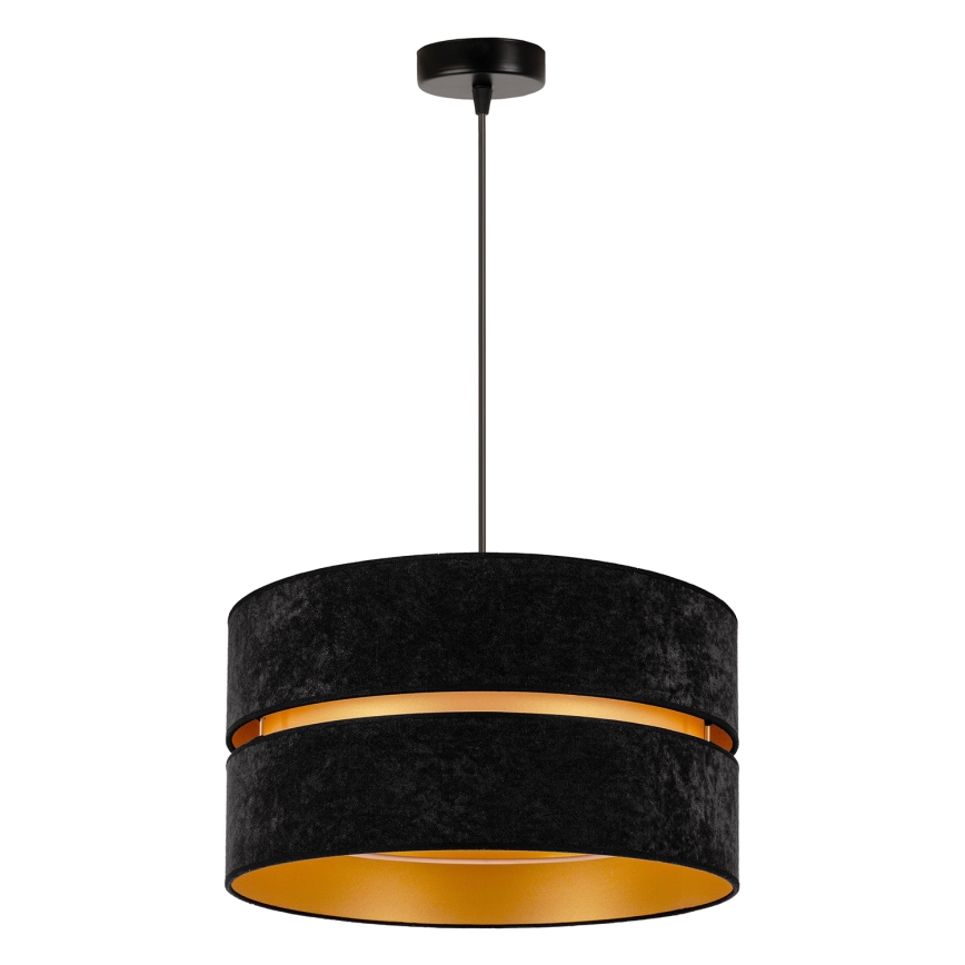 Duolla - Candeeiro suspenso DUO 1xE27/15W/230V diâmetro 40 cm preto/dourado